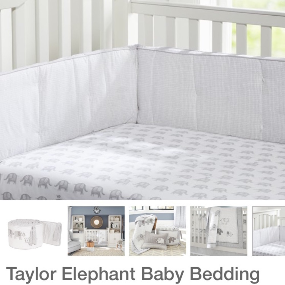 Pottery Barn Taylor Elephant Baby Crib Bumper